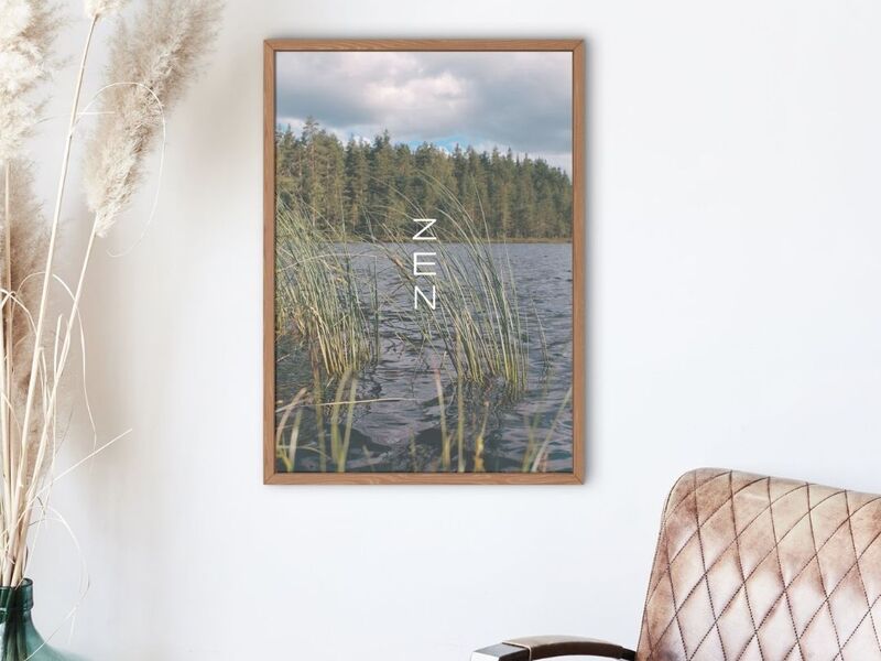 Zen Lake poster framed