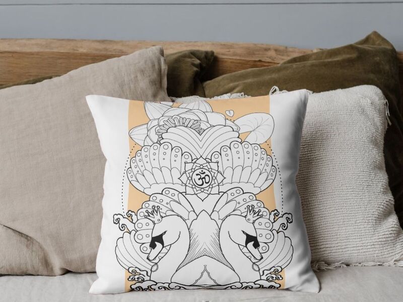 Swantastic printable art as cushion