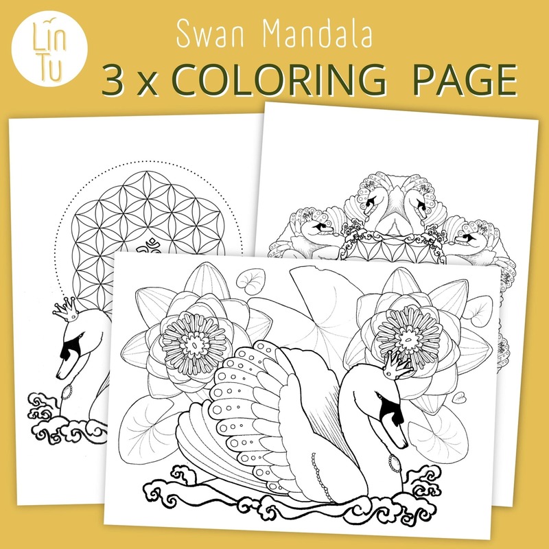 Swan Mandala coloring pages